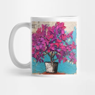 Folk Art Bougainvillea in Decorative Planter Mug